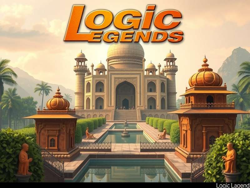 Logic Legends game banner featuring Indian temples and puzzles